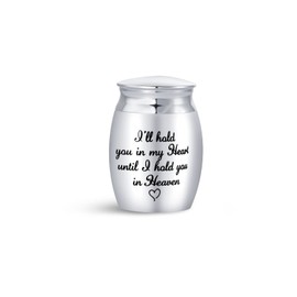LSxAB Memorial Urn for Ashes Adult Small Cremation Funeral Share Mini Urns I'll Hold You in My Heart Until I Hold You in Heaven