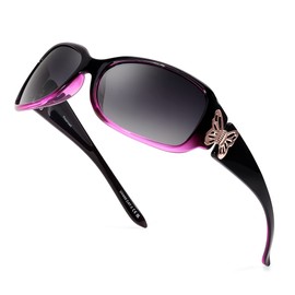 LVIOE Polarized Sunglasses for Women, Fashion Butterfly Decoration Driving Fishing-99.99% UV Protection