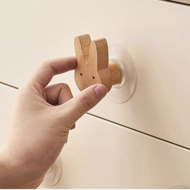 ZILucky Set of 4 Wooden Animal Drawer knobs Natural Wood Cabinet Knobs Cabinet Pulls