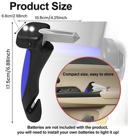 Garegce Car Door Handle for disabled, Car Handle Mobility Aid Non-slip Handle, Fit Most Vehicle, Car Emergency Escape Tool, Window Breaker, Seat Belt Cutter-Blue