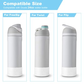 2PCS Glitter Silicone Boot for Owala Water Bottle 24 oz 32 oz 40 oz, Anti-Slip Protective Sleeve for Owala Twist,FreeSip and Flip Stainless Steel Water Bottle, BPA-Free, Dishwasher Safe, Accessories