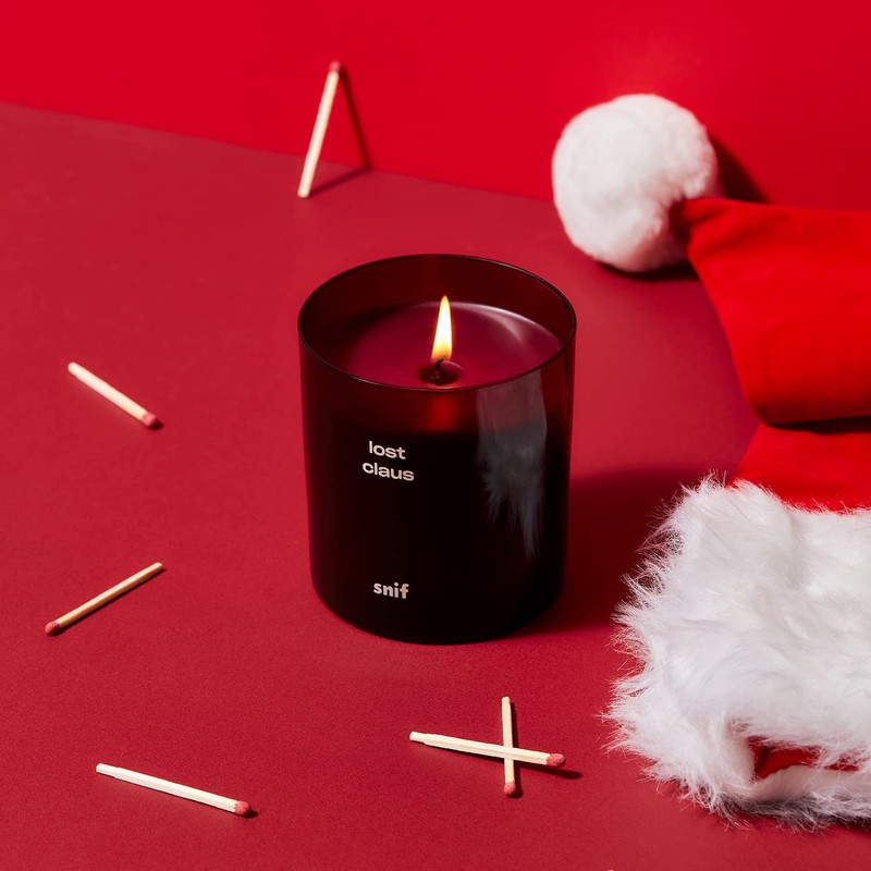 Lost Claus Scented Holiday Candle by Snif, Spicy, Gourmand, Woody