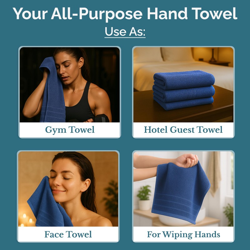 Casa Platino Hand Towels for Bathroom - 6 Pack (16"x28")