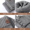 fauson Fingerless Gloves for Women -Winter Gloves Men Fingerless Glove