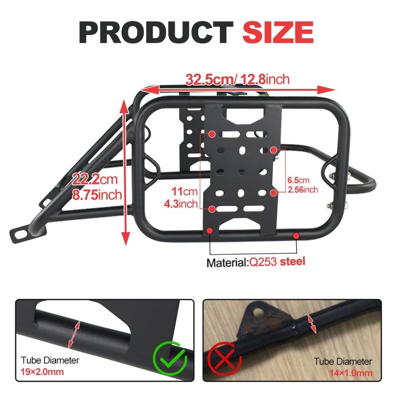 Xitomer Motorcycle Pannier Racks, Fit for TW200 2024 2023 2022