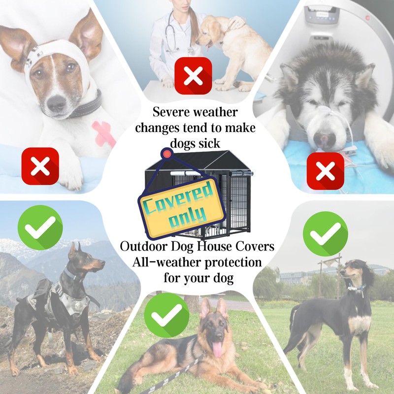 Dog Kennel Fully Enclosed Cover，Full Coverage Kennel Cover Made of