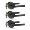 Amerdeco 3 Pack Matte Black Door Handles Interior,Knurled Privacy Door