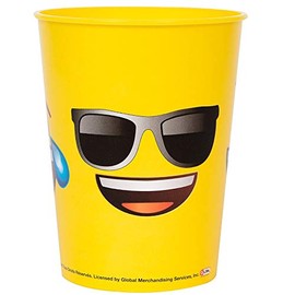 Unique Plastic Stadium Cup - 16oz, Emoji Faces, 1 Pc