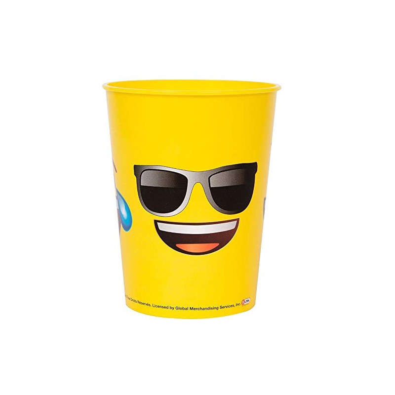 Unique Plastic Stadium Cup - 16oz, Emoji Faces, 1 Pc