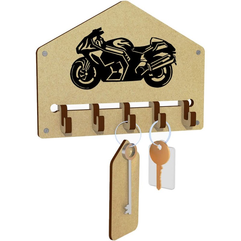 Azeeda 'Motorbike' Wall Mounted Key Hooks/Holder (WH00047363)