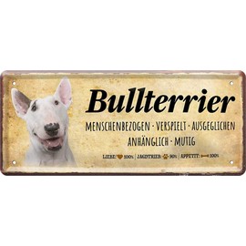 N / A Bullterrier Dog Letter 28 x 12 cm Decorative Saying Sheet Metal Sign 1355