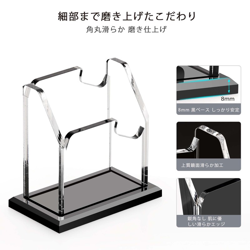 SANRUI Vertical Business Card Holder Acrylic Black Base Desktop Business