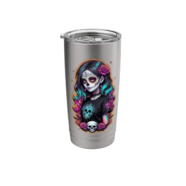 Sugar Skull Girl Día de los Muertos Calavera Latina Stainless Steel Insulated Tumbler