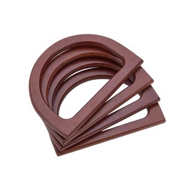 PH PandaHall 4pcs Wooden Bag Handle Replacement D Shape Handbag Purse Handle Purse Making Supplies for Handmade Beach Bag Crochet Handbags Straw Bag Purse Handles