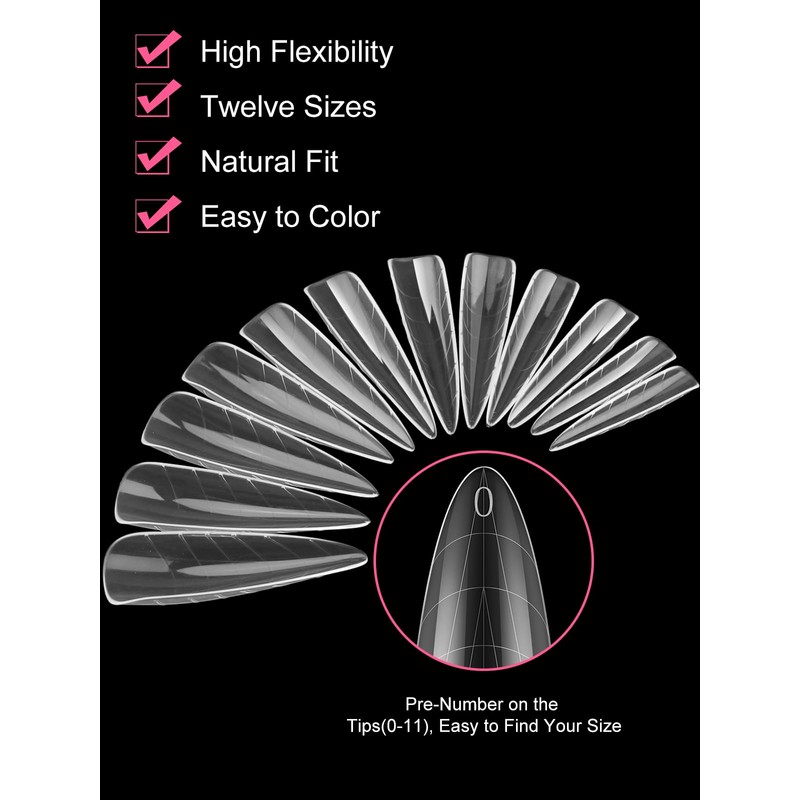 EBANKU 120 PCS Clear Full Cover Dual Nail Forms System
