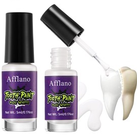 White Tooth Paint, Instant Radiant White Tooth Colour, Halloween Gothic Vampire Teeth Makeup Long Lasting Quick Drying Teeth Whitening for SFX Cosplay Stage Special Effects Daily Use