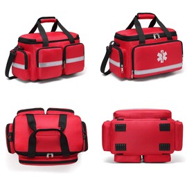 First Aid Trauma Jump Bag Empty for First Responder EMT EMS Nurse Medical Medic Duffle Duffel Carry On Emergency Ambulance Treatment Equipment Storage Organizer Large School Home Hiking Camping