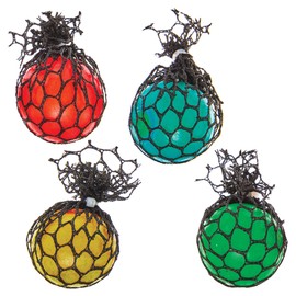 Baker Ross FN140 Mini Mesh Stress Balls - Pack of 8, Rubber Toys, Jelly Toys for Kids, Party Bag Fillers