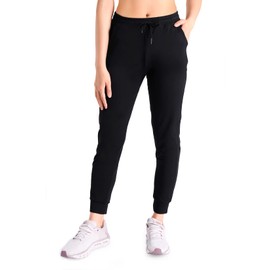 Yogipace Tall Women's Lightweight Anti-Shrink Active Joggers Lounge Sweatpants Yoga Jogger Pants,31",Black,Size M