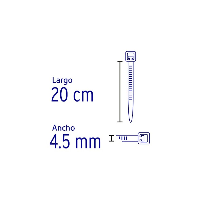 Volteck CIN-5020, Cincho plástico, 50 lb, 20 cm, bolsa con