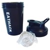 EATHACK Logo Shaker 400ml Capacity Black with Metal Ball