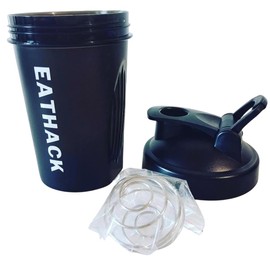 EATHACK Logo Shaker 400ml Capacity Black with Metal Ball
