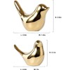 Small Gold Birds Ceramic Statues, Decorative Animal Sculpture, Gold Bird