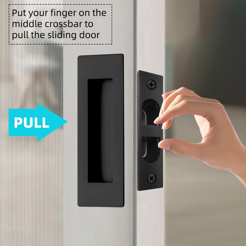 Pocket Door Handles,6 inch Recessed Flush Finger Pulls with Edge