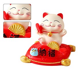 Phone Holder, Cute Decorative Resin Functional Cat Smartphone Stand for Desktop for Car for Home (Good Luck)