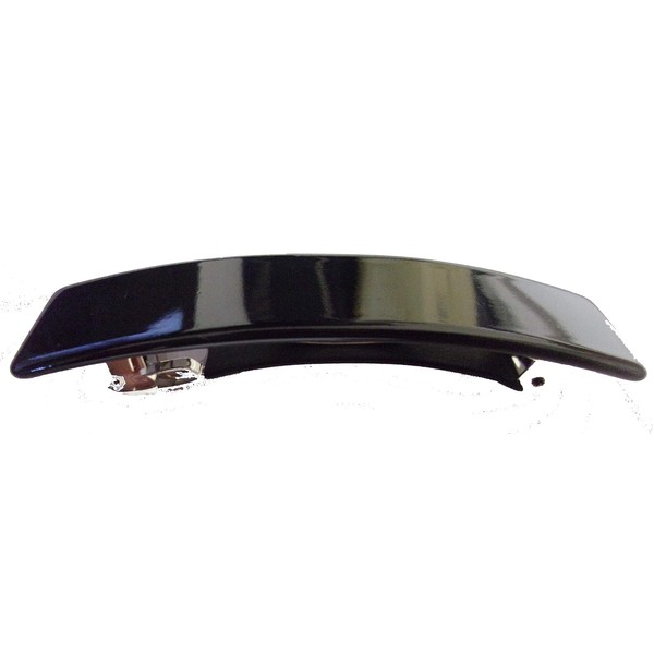Black Rectangular Shaped Barrette Hair Clip Slide 9 cm (3.5) by