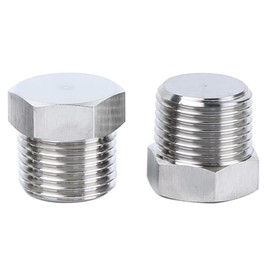 Outer Hex Head Thread Pipe Plug Fitting, ZESE 2PCS 1/2" NPT Male 304 Stainless Steel Hex Head Screw Pipe Plug Adapter Connector