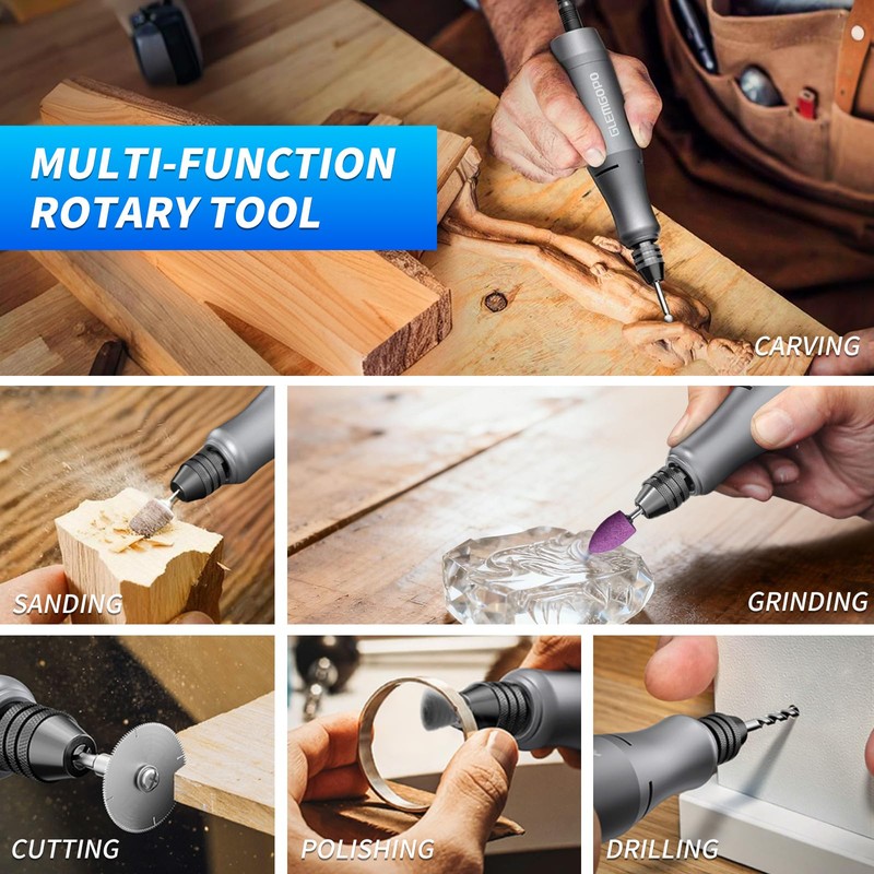 Mini Rotary Tool Kit with Copper Core Motor & 86