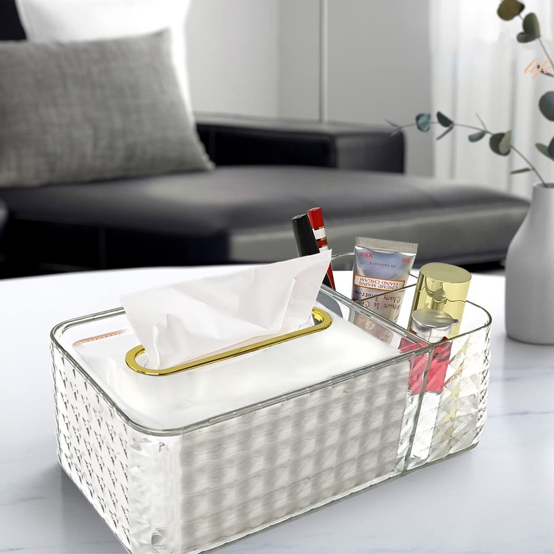 Discoball Tissue Box Clear Tissue Holder Rectangular Napkin Dispenser Tissue