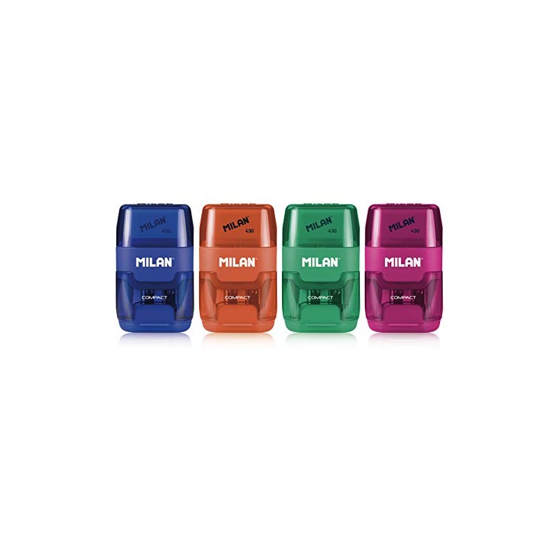 MILAN 151008 2 in 1 Sharpener and Eraser - Assorted