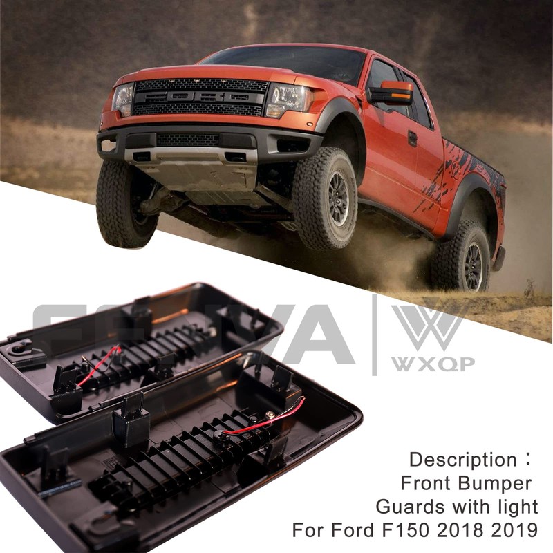 WXQP Front Bumper Insert Lights Guards Bumper Caps Cover with