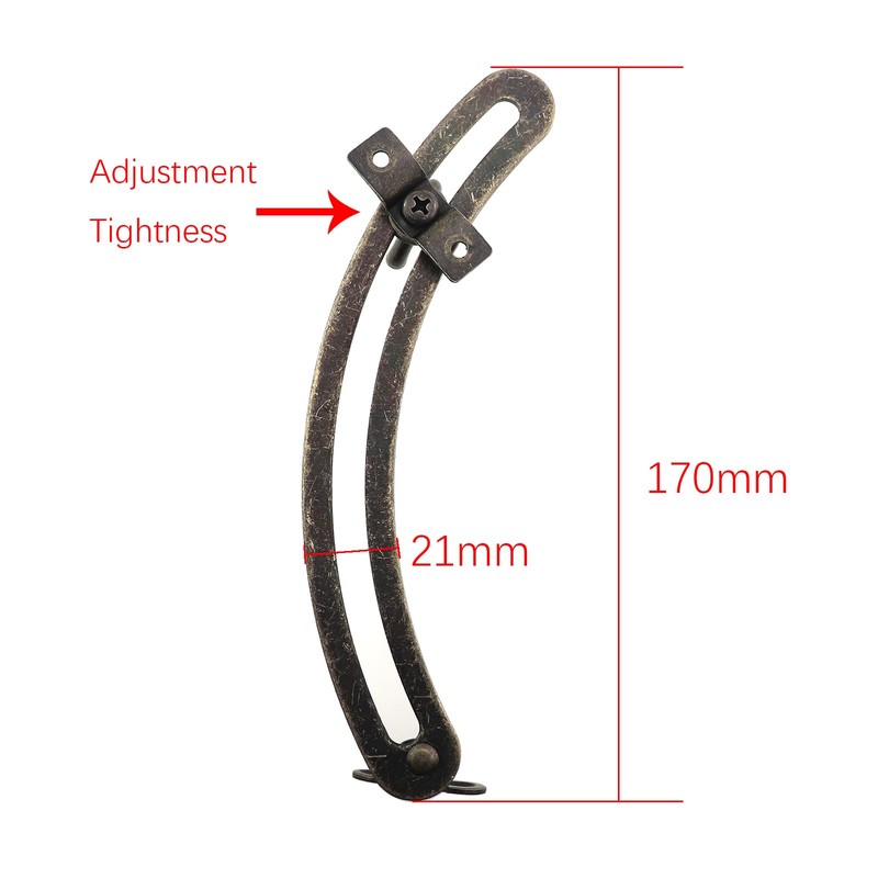 ZQIY 2PCS Metal Curved Lid Adjustable Support Hinges 175x21mm Hardware