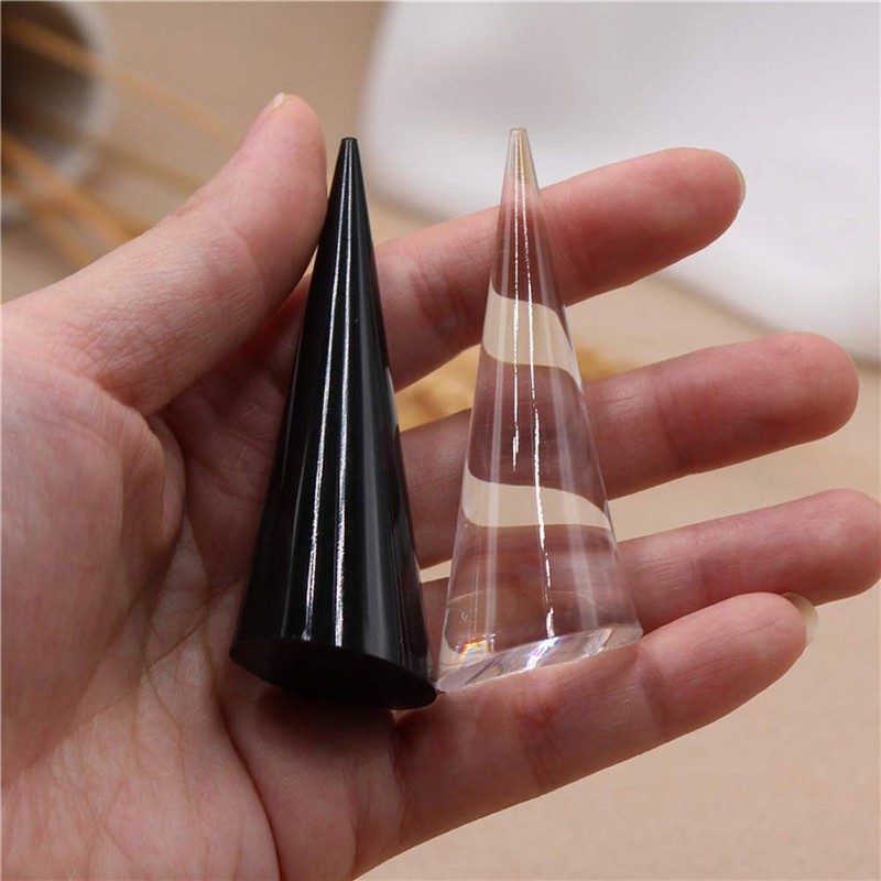 Luzen 2Pcs Acrylic Jewelry Ring Holder - Cone Shape Single