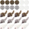 Lewtemi 24 Pcs Real Rabbit Fur Mouse Toys for Cats