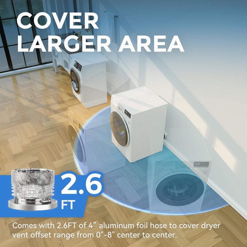 JEEVONY Magnetic Dryer Vent Coupling DV180 Airtight Seal Dryer Vent