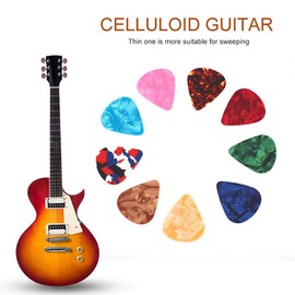 Púas de Guitarra Guitar Picks de Guitarra ,guitarra plumillas guitar picks puas para de pick acustica 50 Pcs Colorful Celuloide Plumillas para Guitarra Plectros 0.46mm 0.7mm Instrumentos Musicales para Bajo de Guitarra, Color Al Azar(0.46 mm)