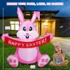 5FT Inflatable Easter Bunny Rabbit Built-in LED lights Illuminated Garden