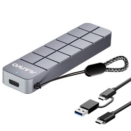 MAIWO M.2 NVMe SSD Enclosure USB3.2 GEN2 10Gbps, 8TB Capacity 2-in-1 Type-C Cable, USB C to M-Key PCIE NVME SSD Adapter Reader Case Aluminum