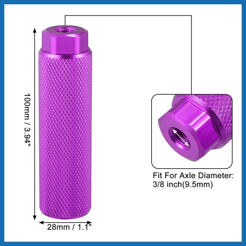 A ABSOPRO Pair Rear Foot Pegs Footrests Purple for Bicycle