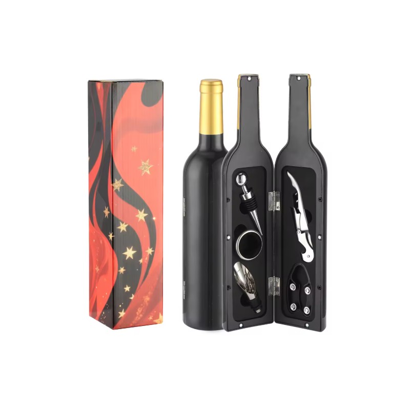 5-Piece Wine Accessory Set for Home Bars – Bottle-Shaped Corkscrew