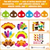 24 Sets Thanksgiving Turkey Masks Craft Kit for Kids, Make