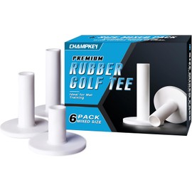 CHAMPKEY Premium Rubber Golf Tees | Excellent Durability and Stability Rubber Tees | Perfect for Golf Hitting Mats and Outdoor Training