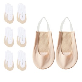 MQLSAERI 6 Pairs of Women's Invisible Cotton High Heel Cushion Shoe Inserts - Skin Colour