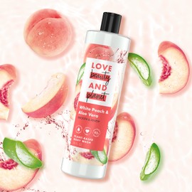 Love Beauty and Planet Plant-Based Body Wash Smooth & Renew White Peach & Aloe Vera No Sulfate Cleansers, Cruelty Free, 92% Naturally Derived 20 oz