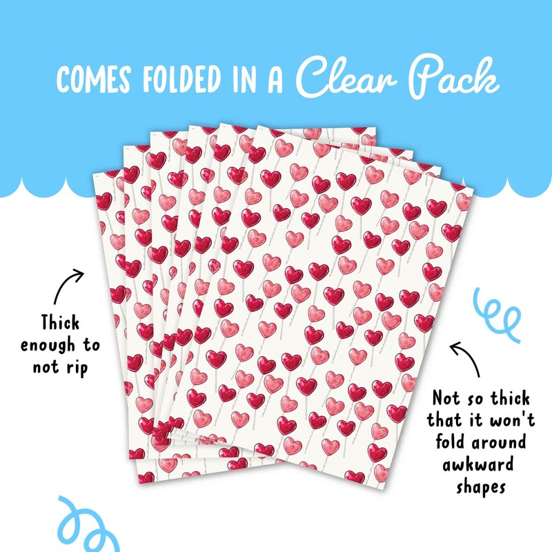 CENTRAL 23 Heart Wrapping Paper - 6 Sheets Of Birthday