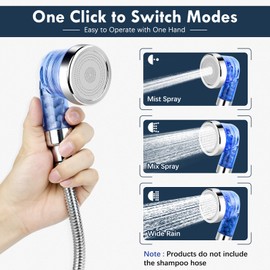 Garaook Blue Shampoo Bowl Sprayer Head with Filter, 2PCS Sprayer Head for Portable Salon Sink, 3 Sprayer Modes and High Pressure